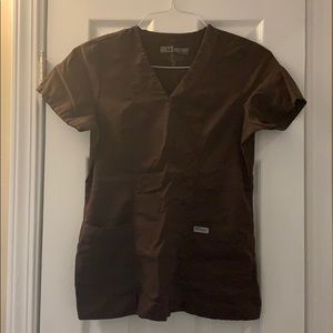 Women’s XS Grey’s Anatomy Brown Scrub Top